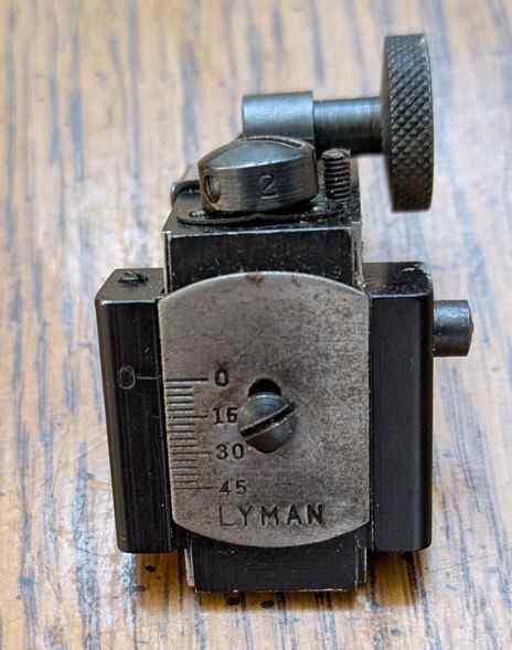 Lyman 66LA aperture and Marbles Winchester Tang 
