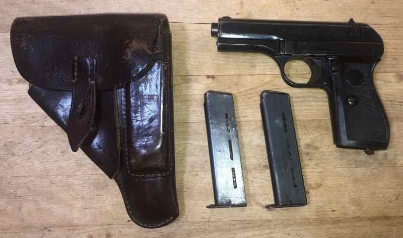 WWII German CZ27 Vz27 Pistol Rig w/Holster 2 Mags