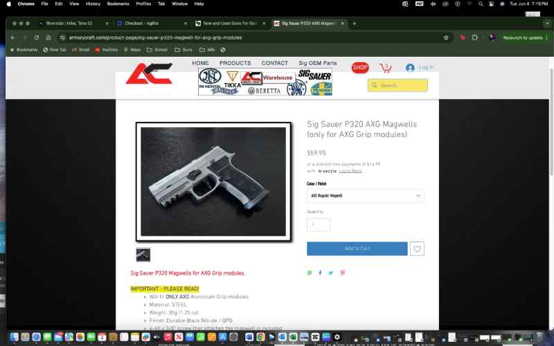 SIG AXG Frame with Armory Craft furniture NO TRADE