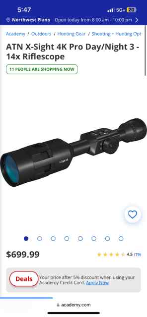 ATN night vision scope in box 