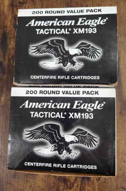 Fed 5.56 NATO 55g FMJ 400rd Tactical XM193CBP $.45