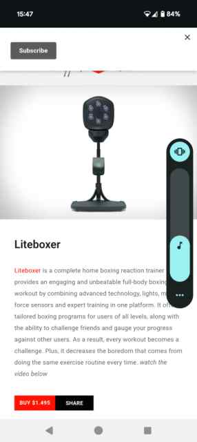 Liteboxer boxing machine 