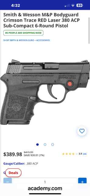 S&amp;W Bodyguard.380 with crimson trace laser