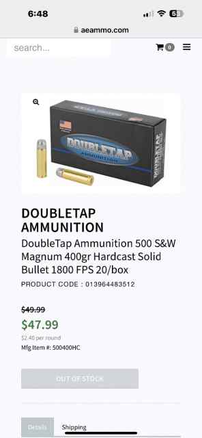  S&amp;W 500 ammo FS/FT