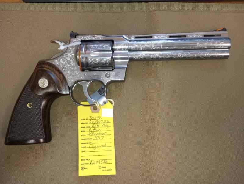 COLT PYTHON 357mag 6&quot;Bbl &quot;ENGRAVED&quot; &quot;NEW IN BOX&quot;