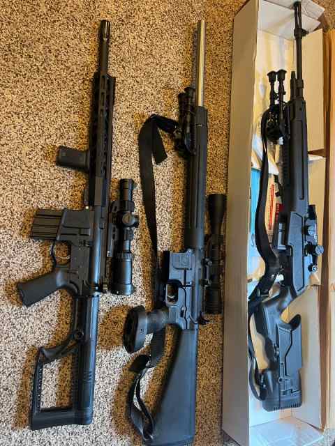  M1A NM Loaded, AR .223 target, AR 450 Bushmaster