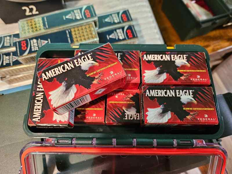 Federal American Eagle .22LR Ammo,40gr,HV, 500 Rds